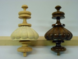 Turned and carved clock finial